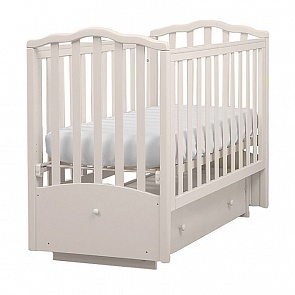 Кровать детская Лель АБ 19.2 Жасмин маятник поперечный, отбеленный (Лель, LIEL_АБ 19.2_отбеленный)